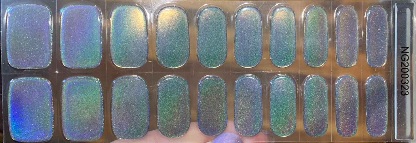 Dazzling Oilslick Holographic Semi-Cured Gel Nail Wrap