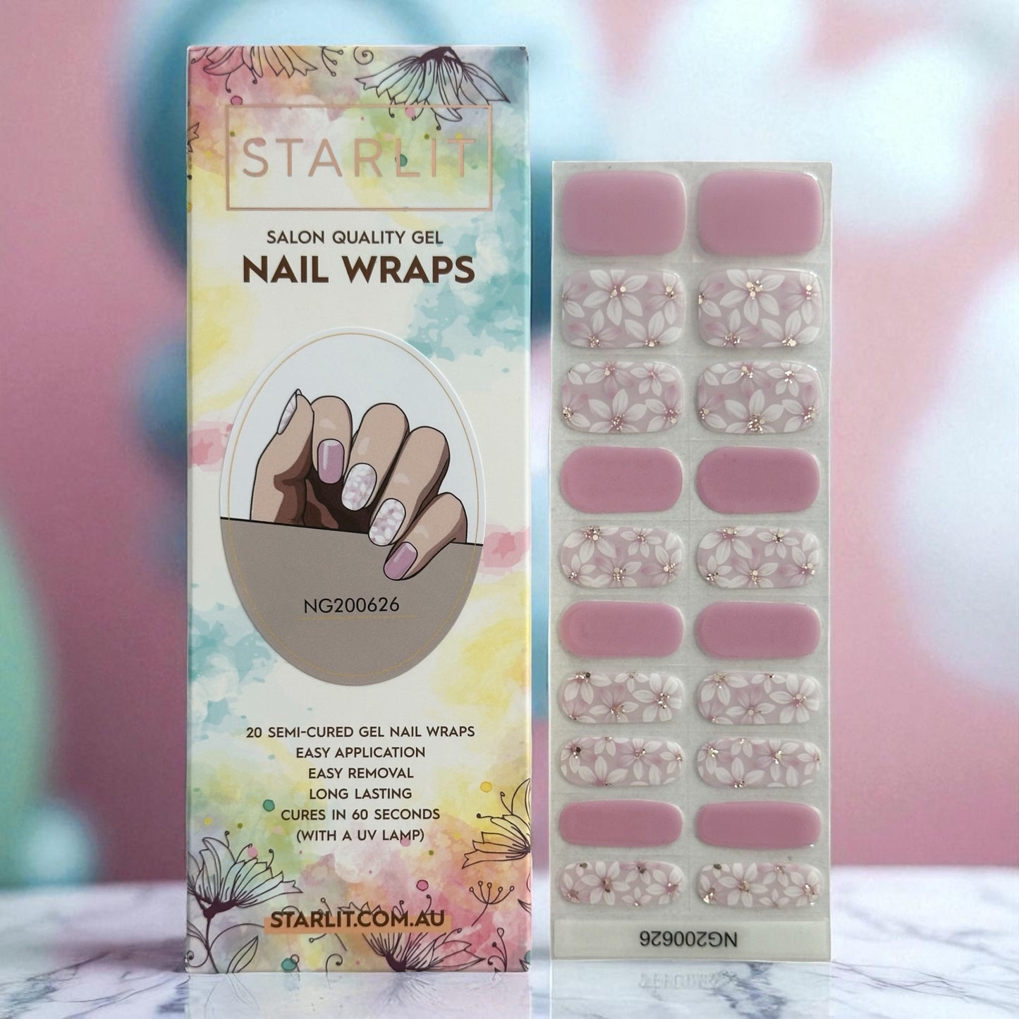 Springtime Serenade Semi-Cured Gel Nail Wrap