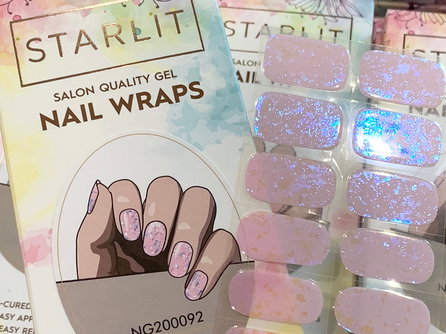 Marshmallow Flakies Semi-Cured Gel Nail Wrap