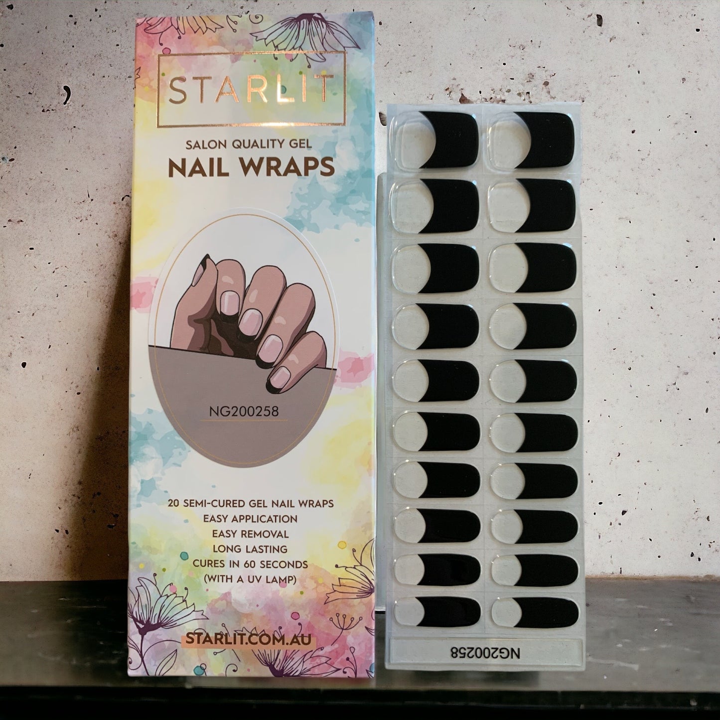 Midnight French Semi-Cured Gel Nail Wrap