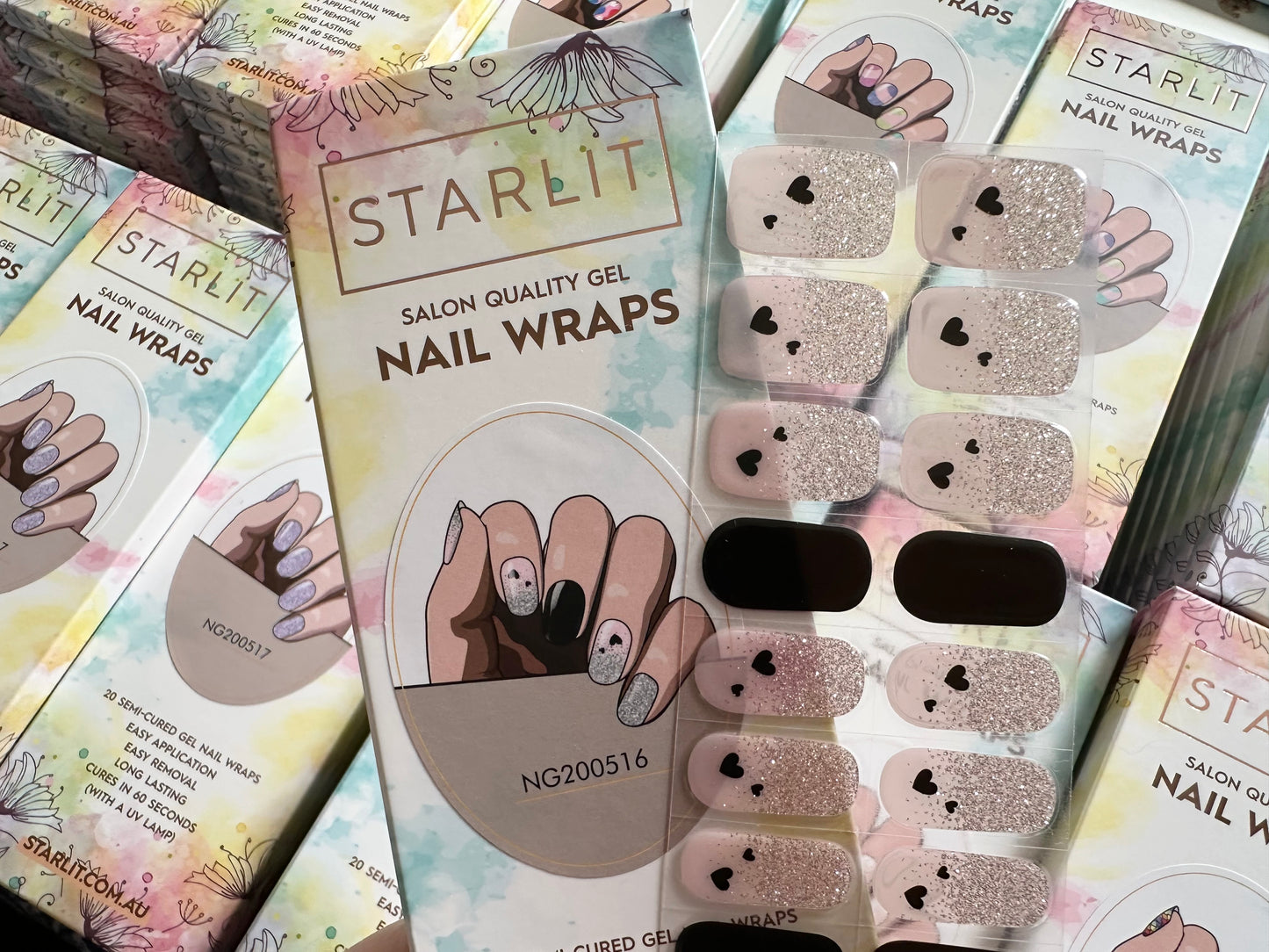 Cool Hearted Semi-Cured Gel Nail Wrap