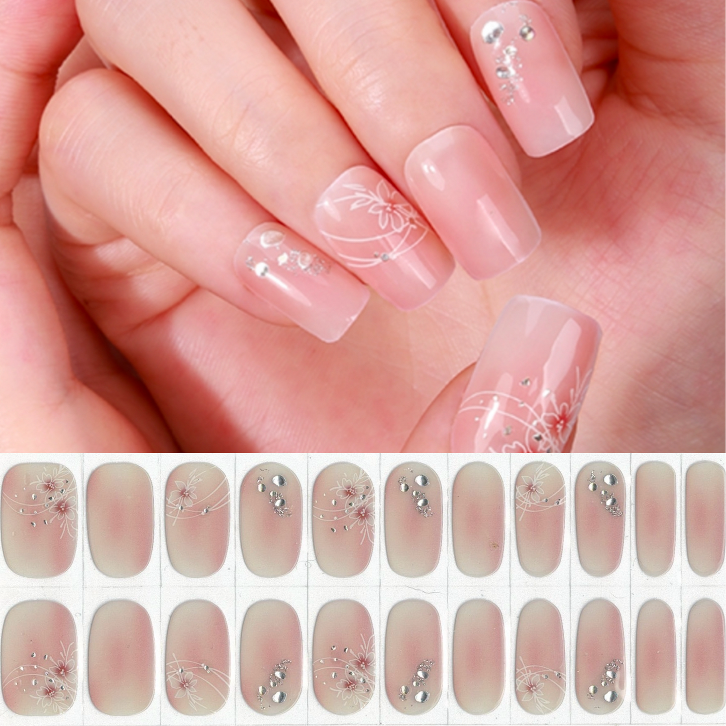 Growing Glamour (3D Accents) NO LIGHT Air Dry Gel Wraps