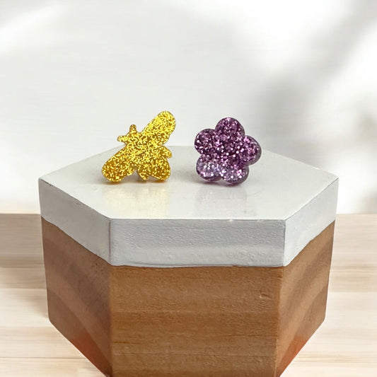 ‘Bee & Bloom' Mini Stud Earrings