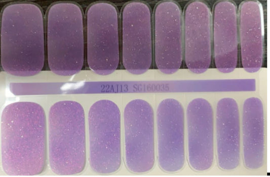 Periwinkle Glitter Semi-Cured Gellies Nail Wrap