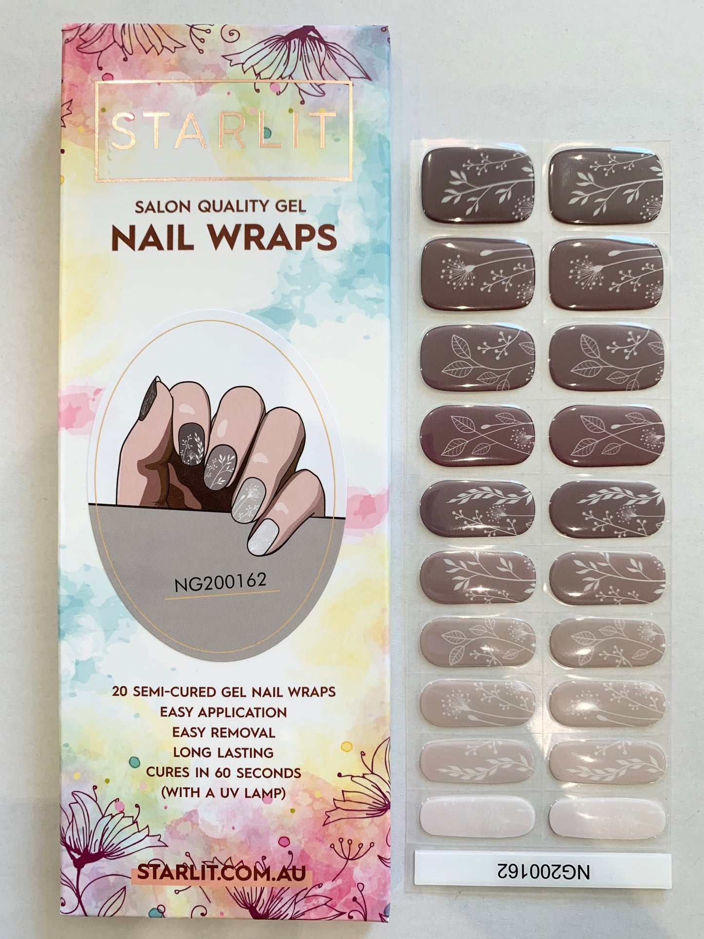 Botanical Sketch Semi-Cured Gel Nail Wrap