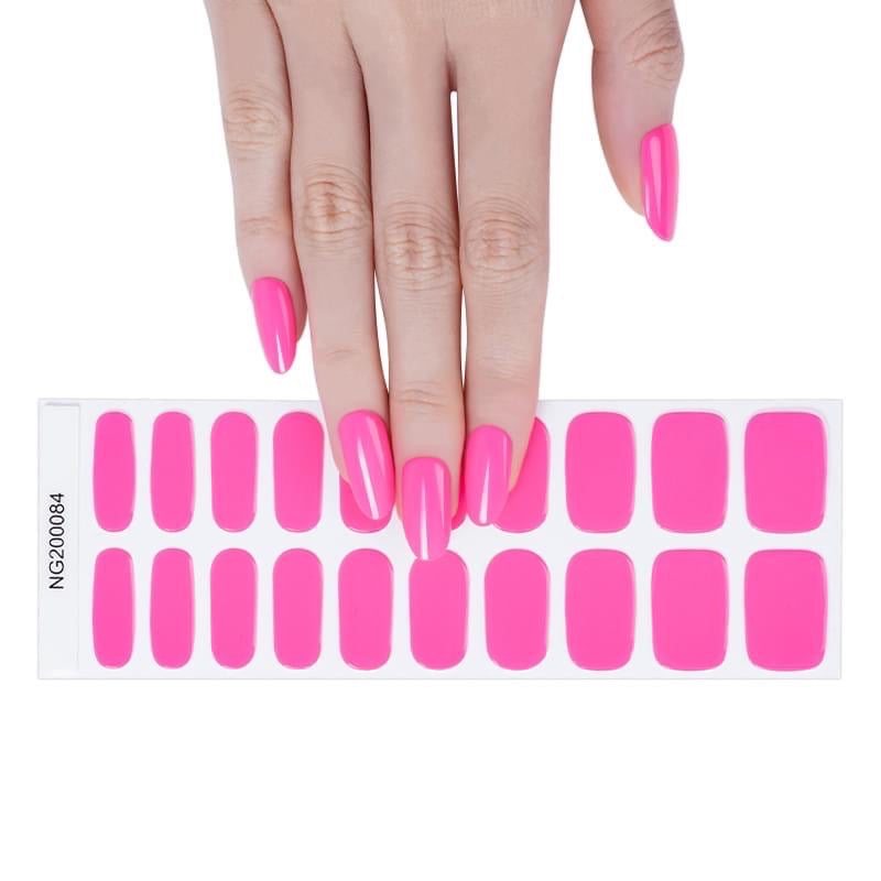 Hot Pink Semi-Cured Gel Nail Wrap