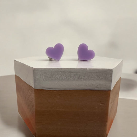 'Purple Mini Hearts' Mini Stud Earrings