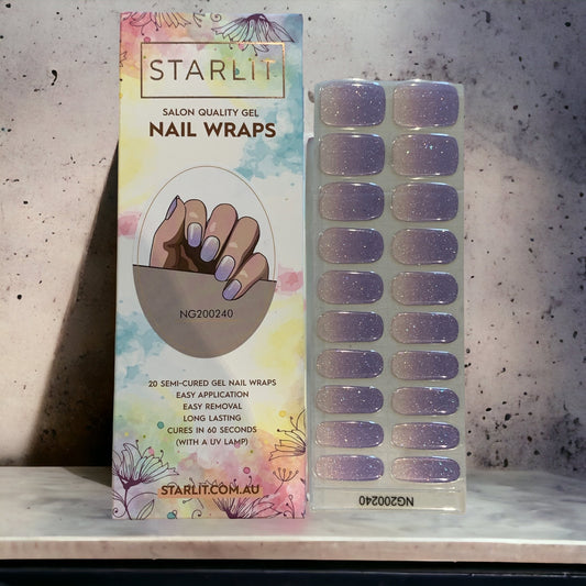 Amethyst Mist Holographic Semi-Cured Gel Nail Wrap