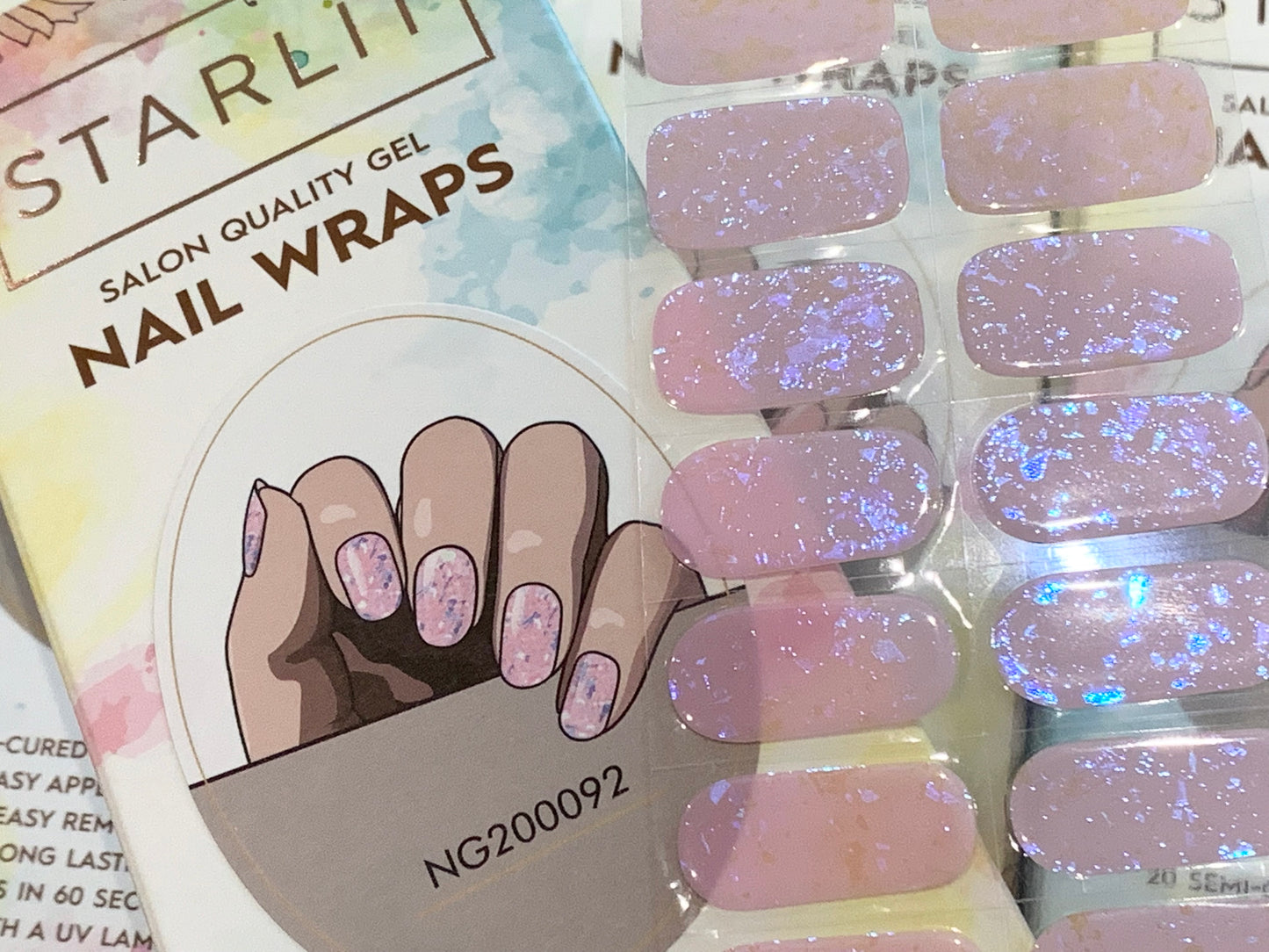 Marshmallow Flakies Semi-Cured Gel Nail Wrap