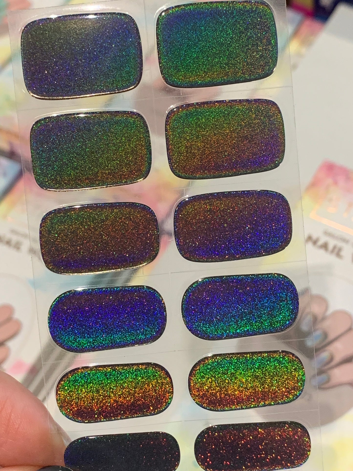 Dazzling Oilslick Holographic Semi-Cured Gel Nail Wrap