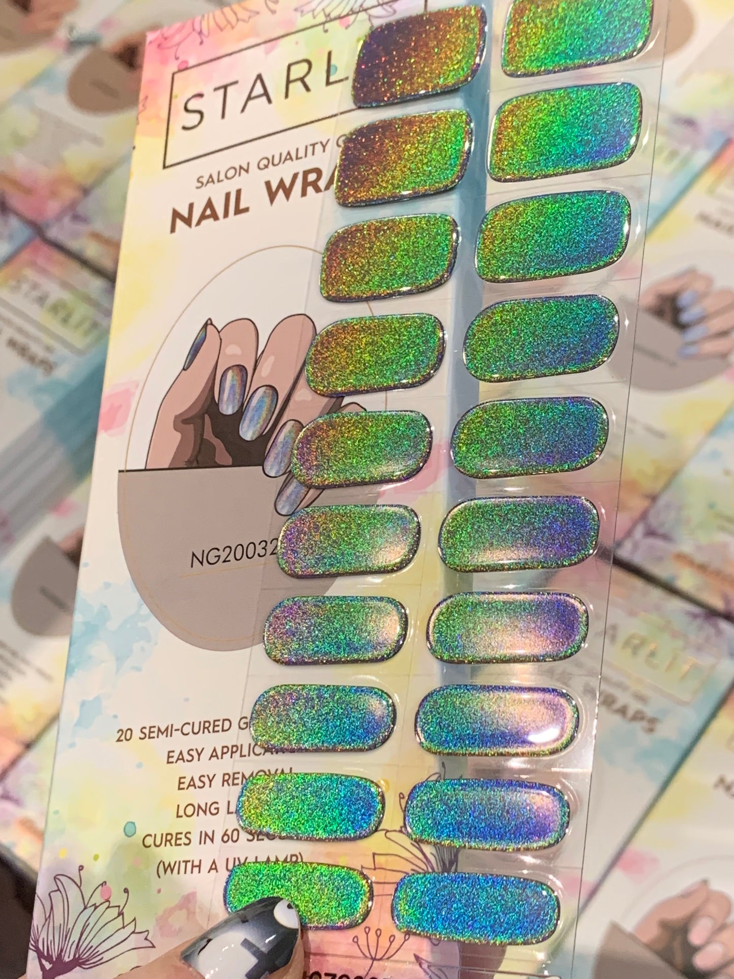 Dazzling Oilslick Holographic Semi-Cured Gel Nail Wrap