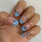 Butterfly Blues French Tip Semi-Cured Gel Nail Wrap