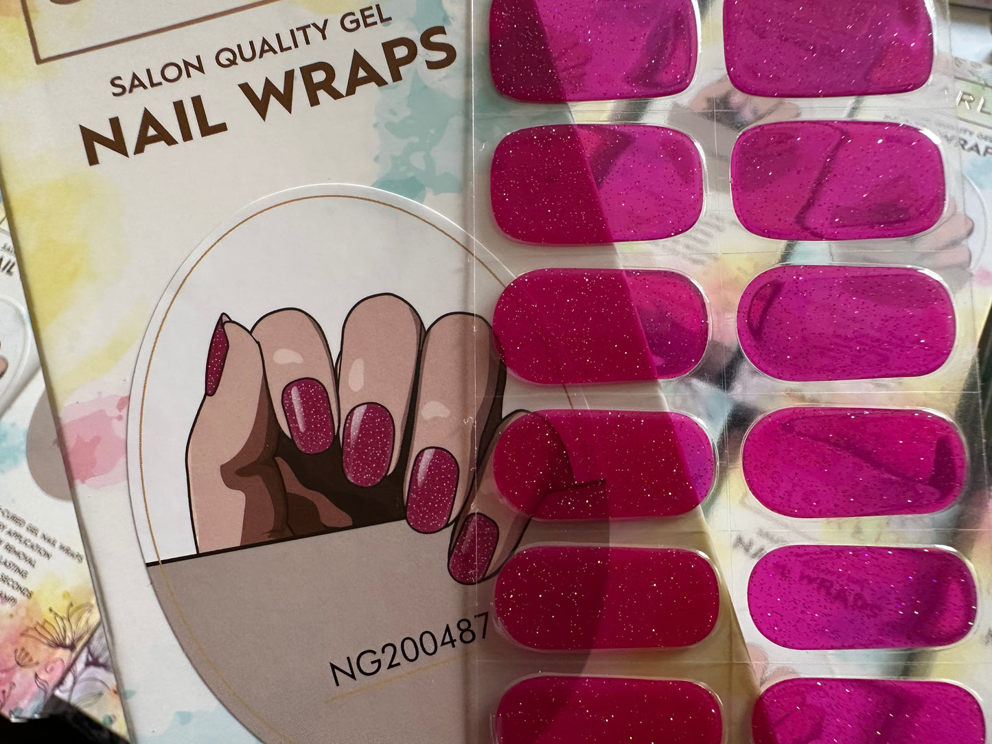 Ruby Glitz Semi-Cured Gel Nail Wrap