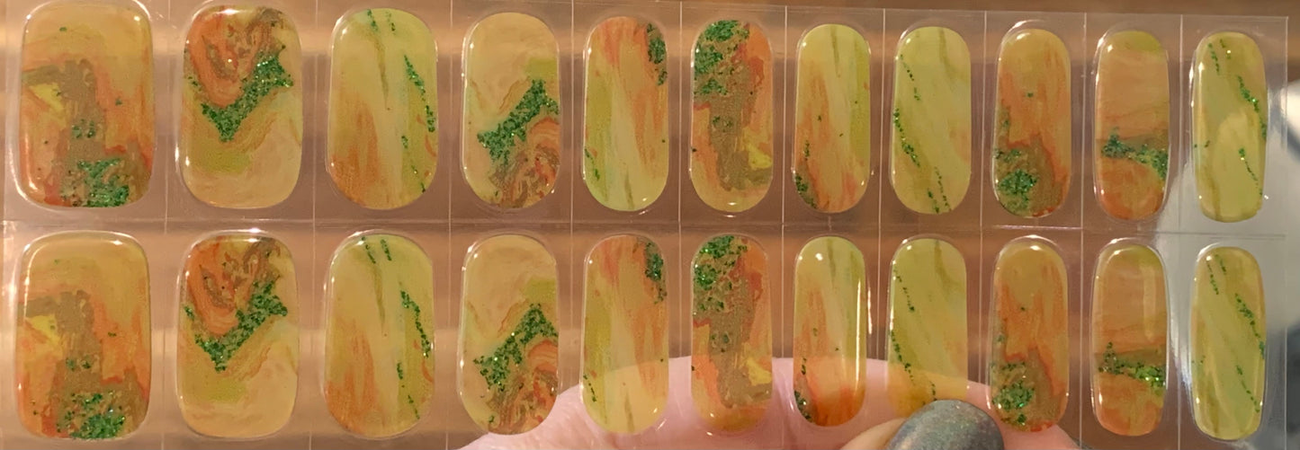 Amber Elegance Semi-Cured Gel Nail Wraps