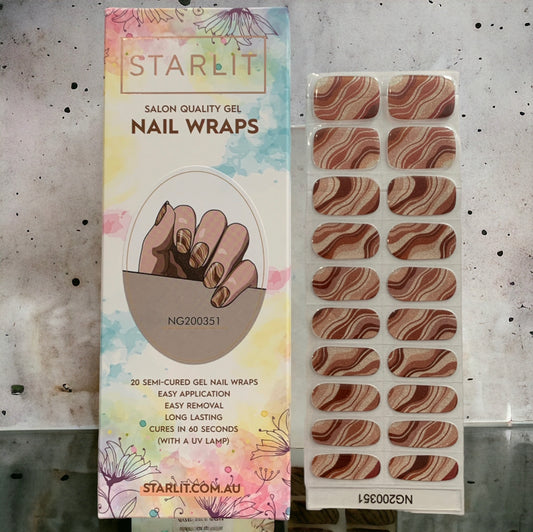 Java Swirl Semi-Cured Gel Nail Wrap