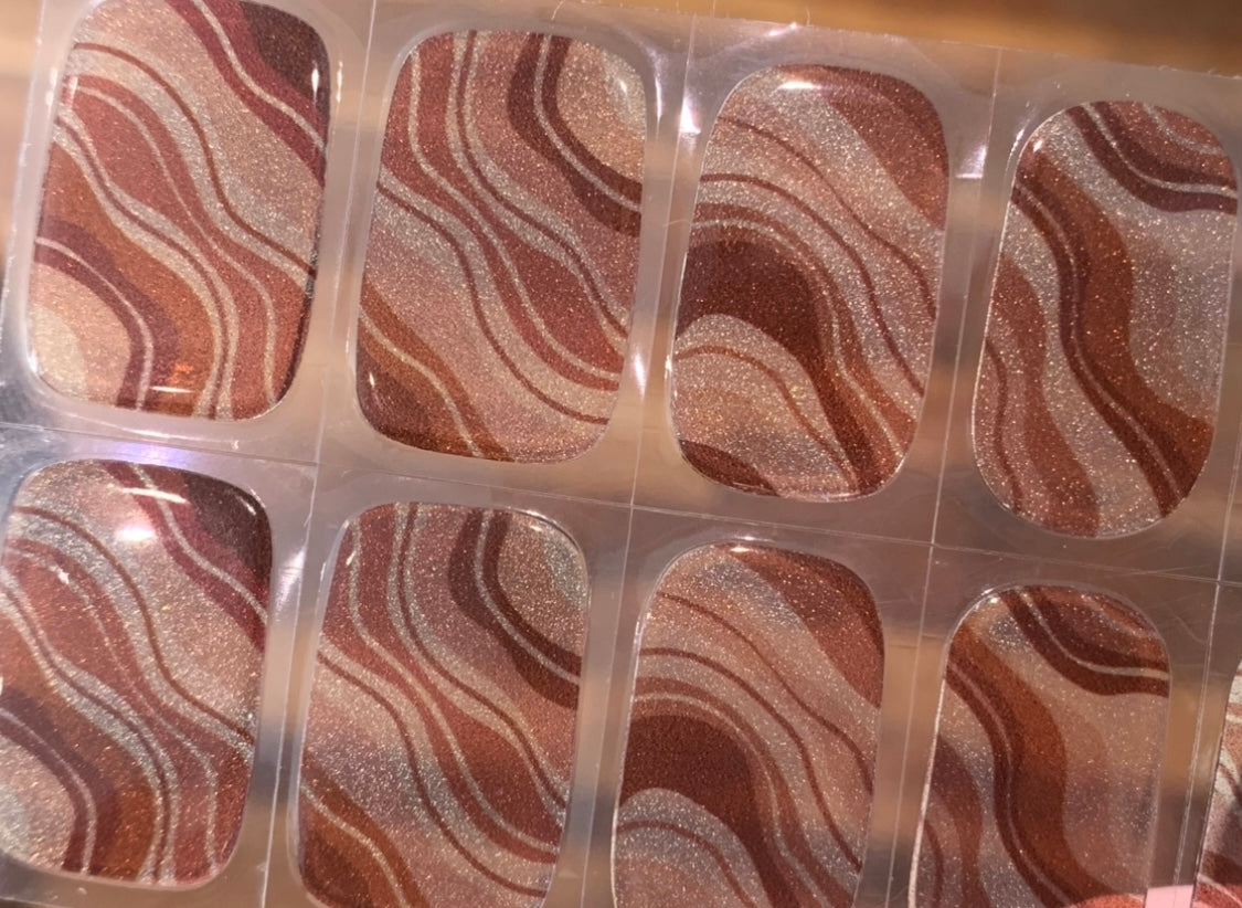 Java Swirl Semi-Cured Gel Nail Wrap