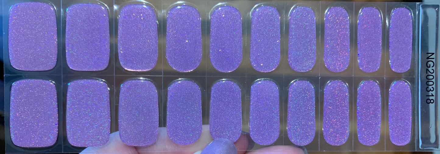 Dazzling Lilac Holographic Semi-Cured Gel Nail Wrap