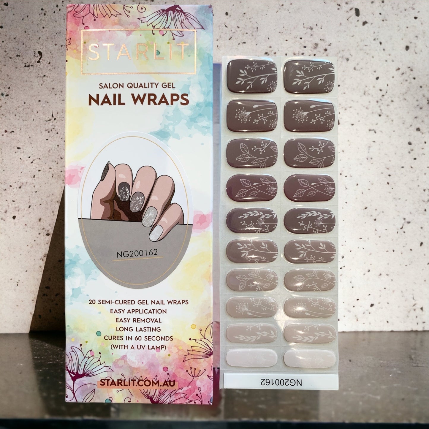 Botanical Sketch Semi-Cured Gel Nail Wrap