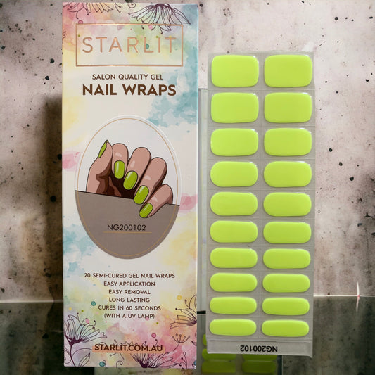 Fluoro Semi-Cured Gel Nail Wraps (Glow In The Dark)