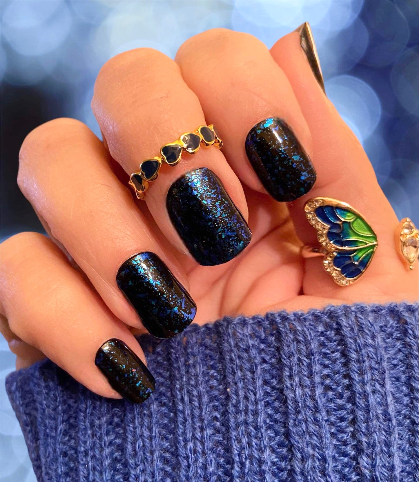 Night Sky Flakies Semi-Cured Gel Nail Wrap