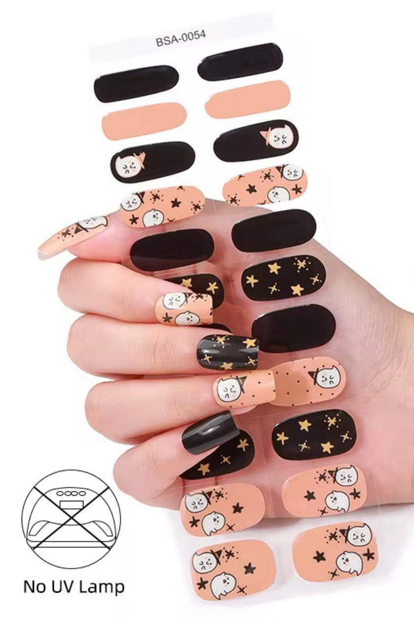 Spooky Stars NO LIGHT Air Dry Gel Wraps