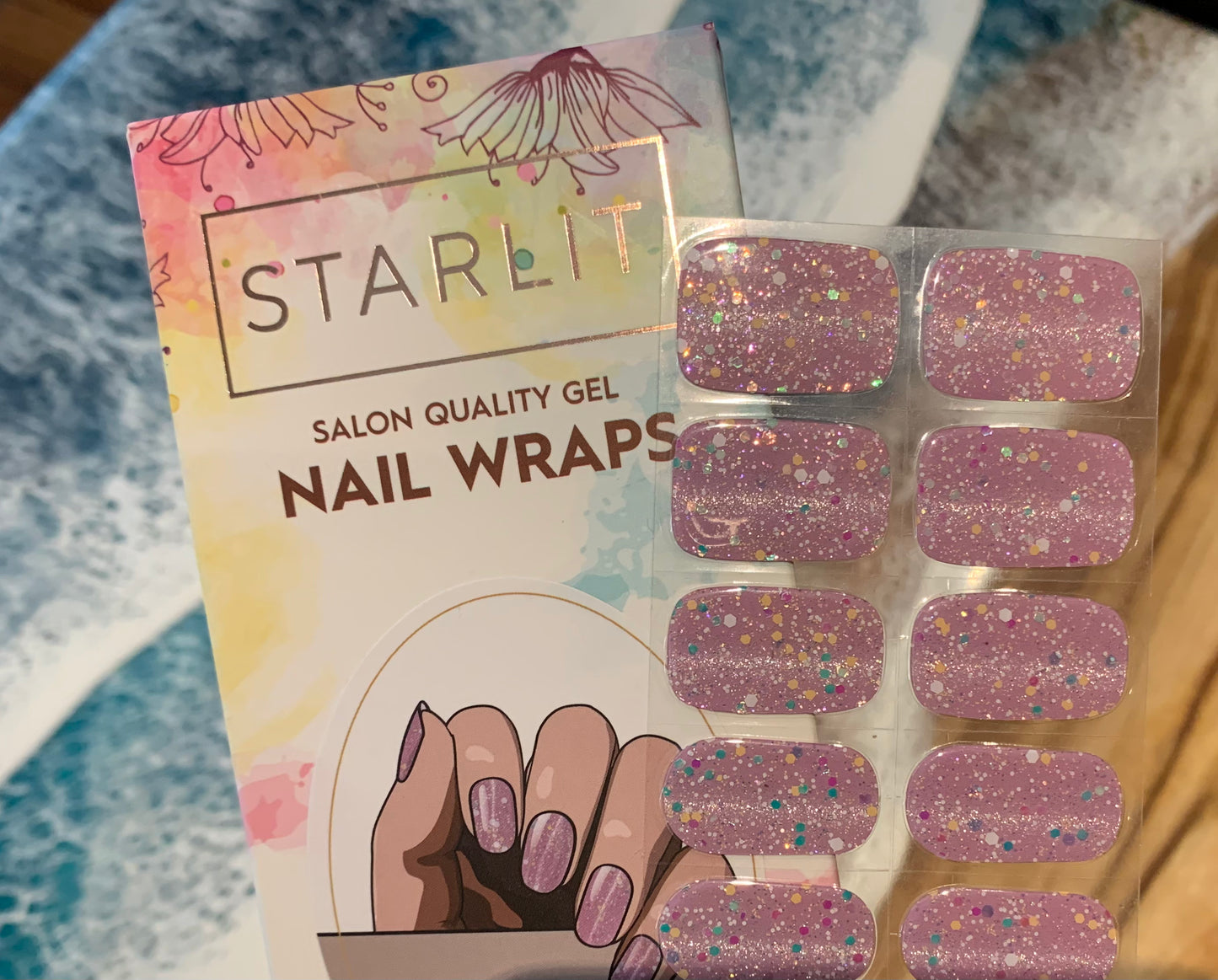 Shimmer Cascades Semi-Cured Gel Nail Wraps (Glow In The Dark)