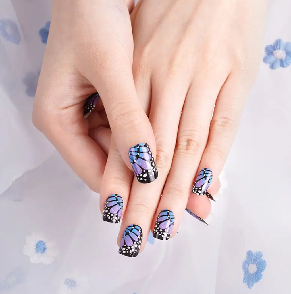 Butterfly Brilliance Semi-Cured Gellies Nail Wrap