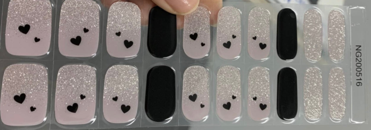 Cool Hearted Semi-Cured Gel Nail Wrap