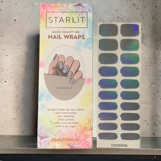 Dazzling Oilslick Holographic Semi-Cured Gel Nail Wrap