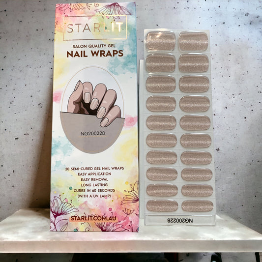 Champagne Blush Cat Eye Semi-Cured Gel Nail Wraps