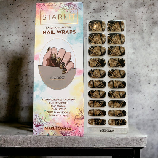 Gilded Flutter Semi-Cured Gel Nail Wrap
