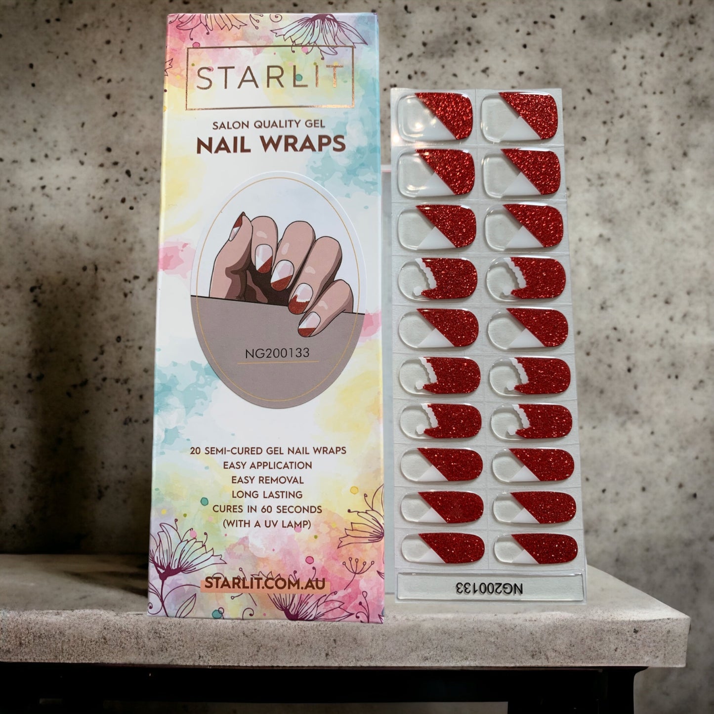 Santa Baby French Tip Semi-Cured Gel Nail Wrap
