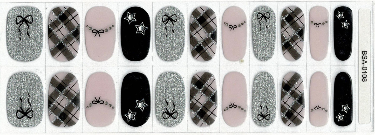 Plaid & Polished (3D Accents) NO LIGHT Air Dry Gel Wraps