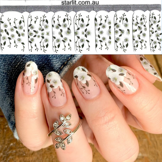 Moody Floral French Tips
