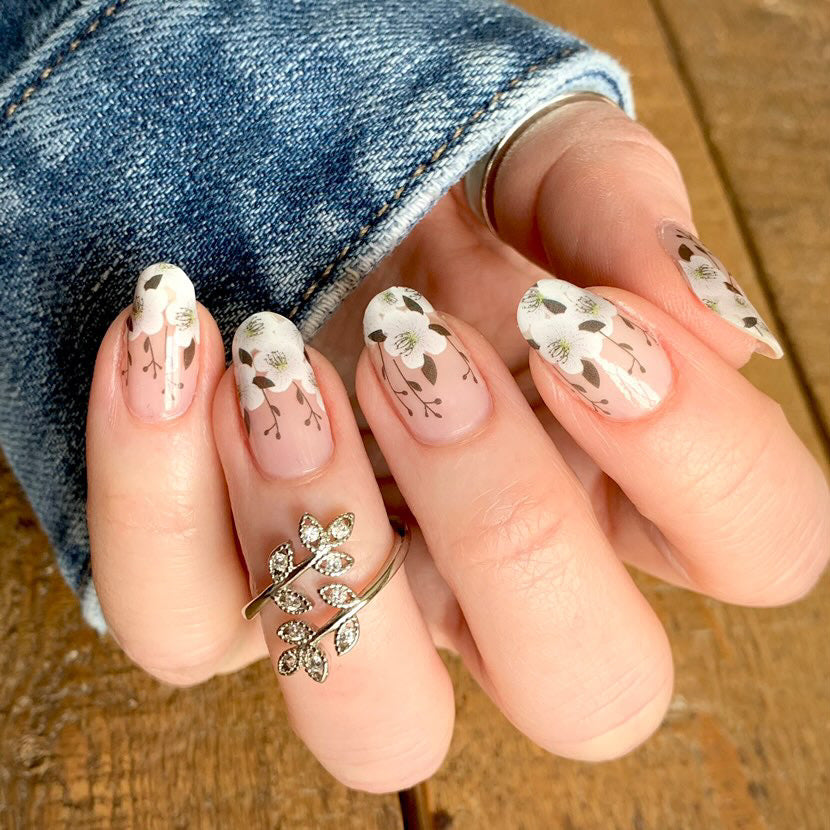 Moody Floral French Tips