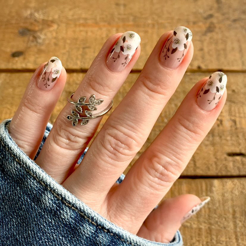 Moody Floral French Tips