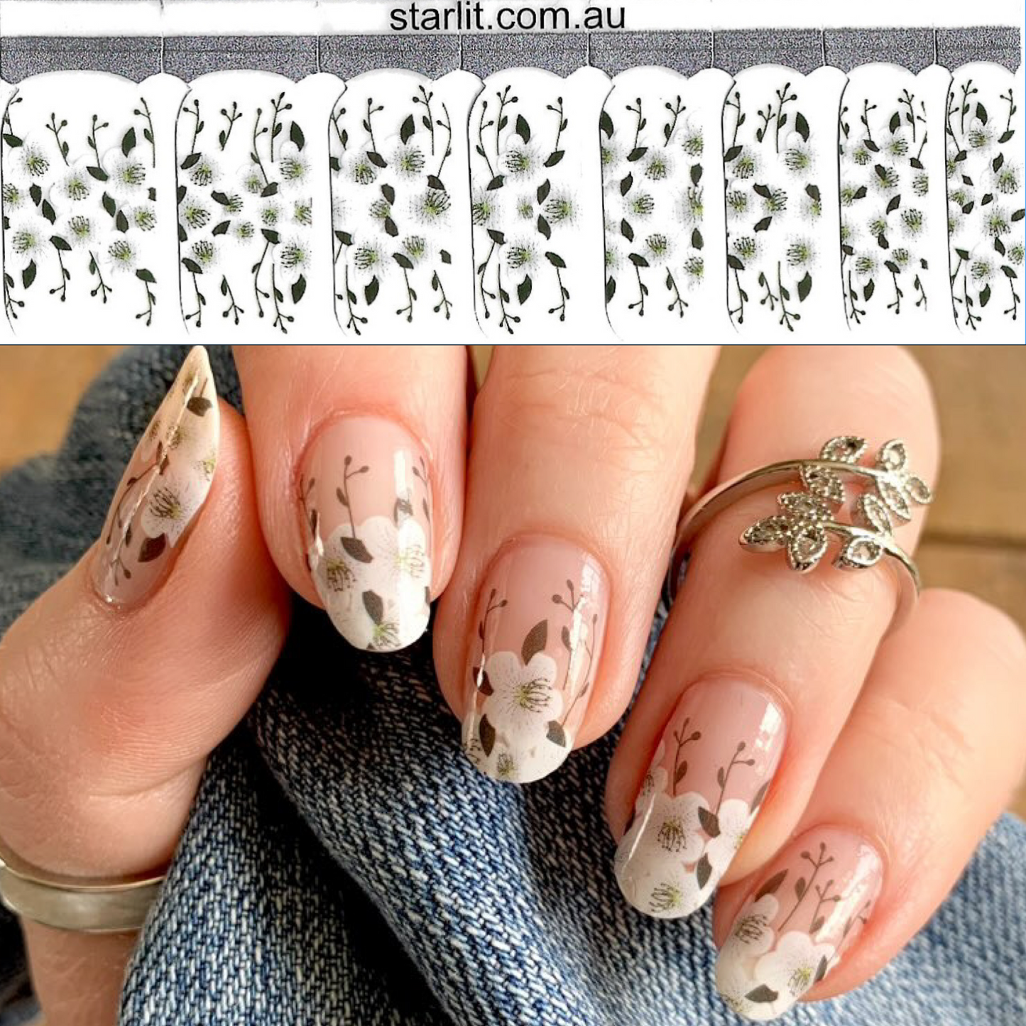 Moody Floral French Tips