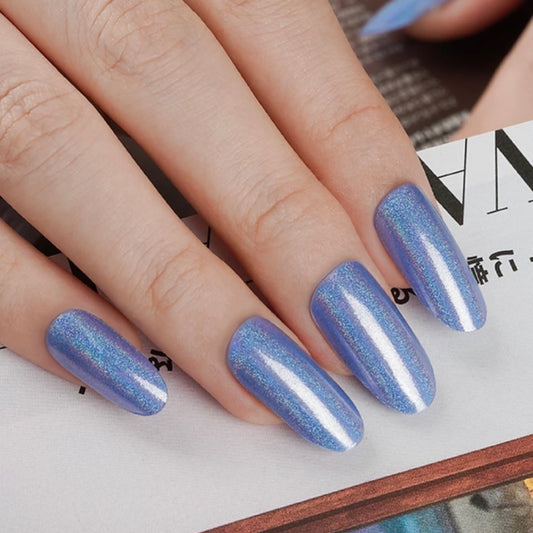 Dazzling Blurple Holographic Semi-Cured Gel Nail Wrap