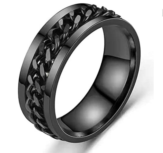 Zen Life Anxiety Spinner Ring (Midnight Black)