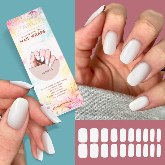 Pure White Semi-Cured Gel Nail Wrap