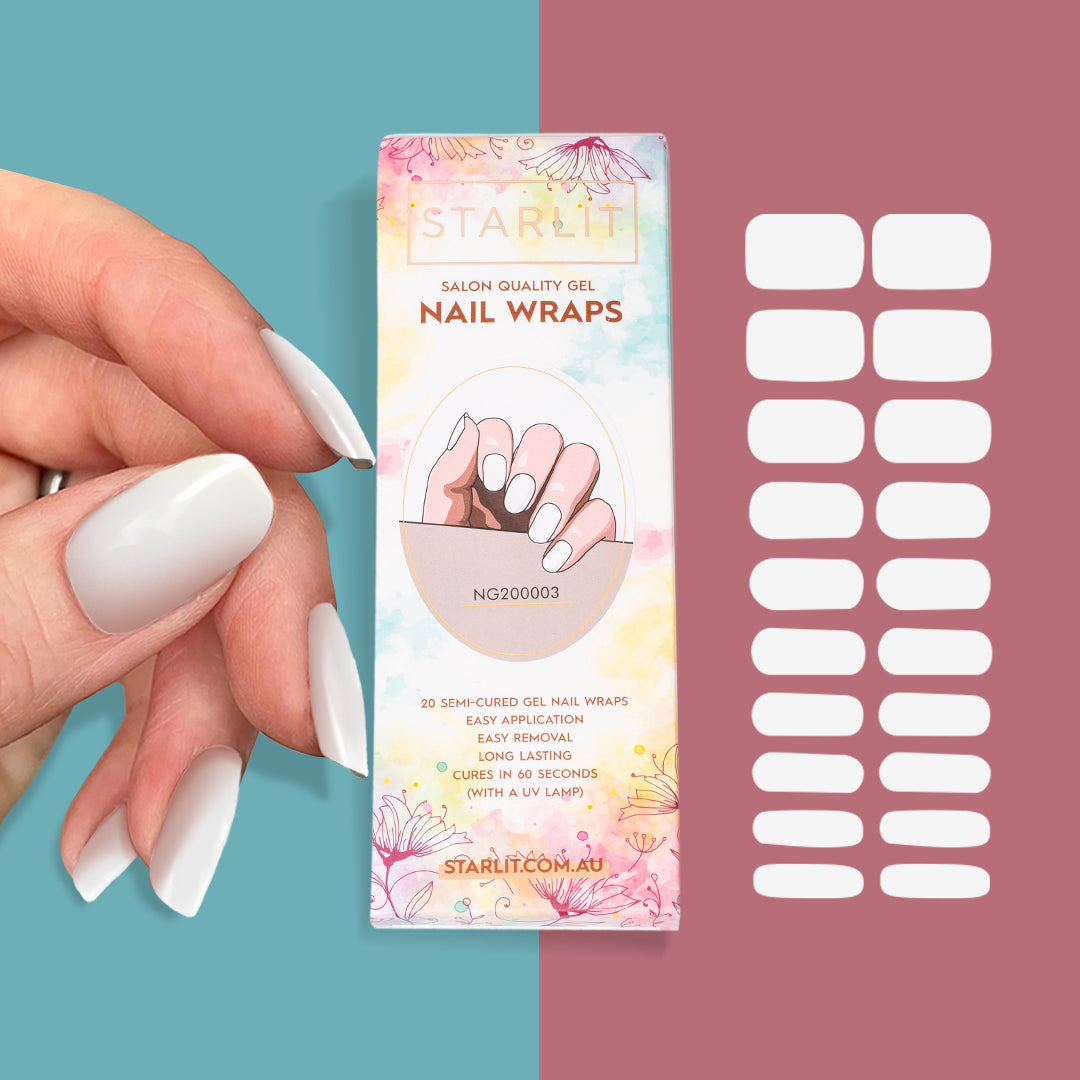 Pure White Semi-Cured Gel Nail Wrap