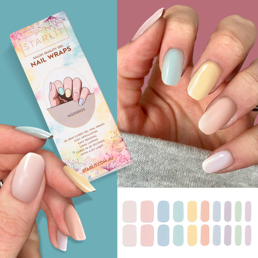 Rainbow Pastels Semi-Cured Gel Nail Wrap