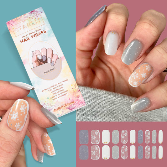 Frosty Semi-Cured Gel Nail Wrap