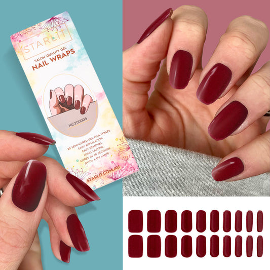 Black Cherry Merlot Semi-Cured Gel Nail Wrap