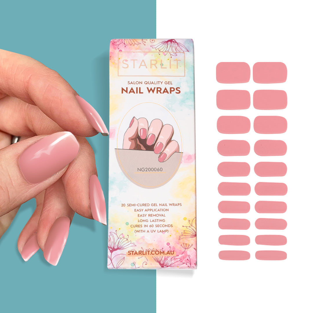 Dusty Pink Semi-Cured Gel Nail Wrap