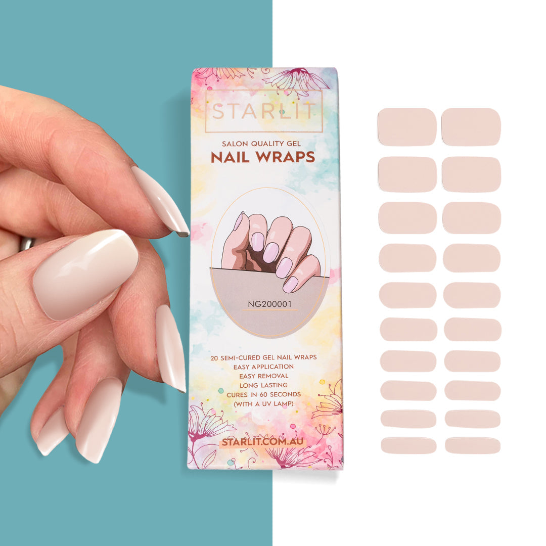 Palest Pink Semi-Cured Gel Nail Wrap km