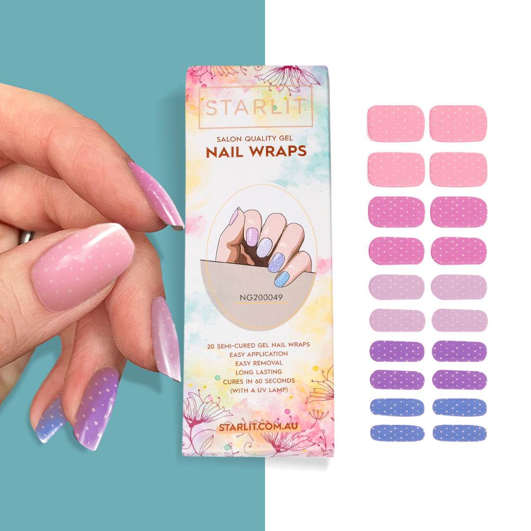 Sweet Polka Semi-Cured Gel Nail Wrap