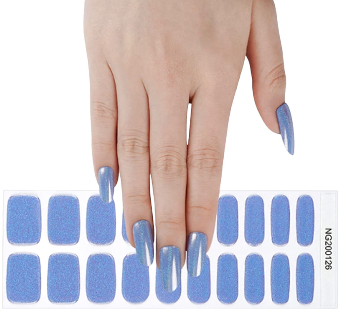 Dazzling Blurple Holographic Semi-Cured Gel Nail Wrap