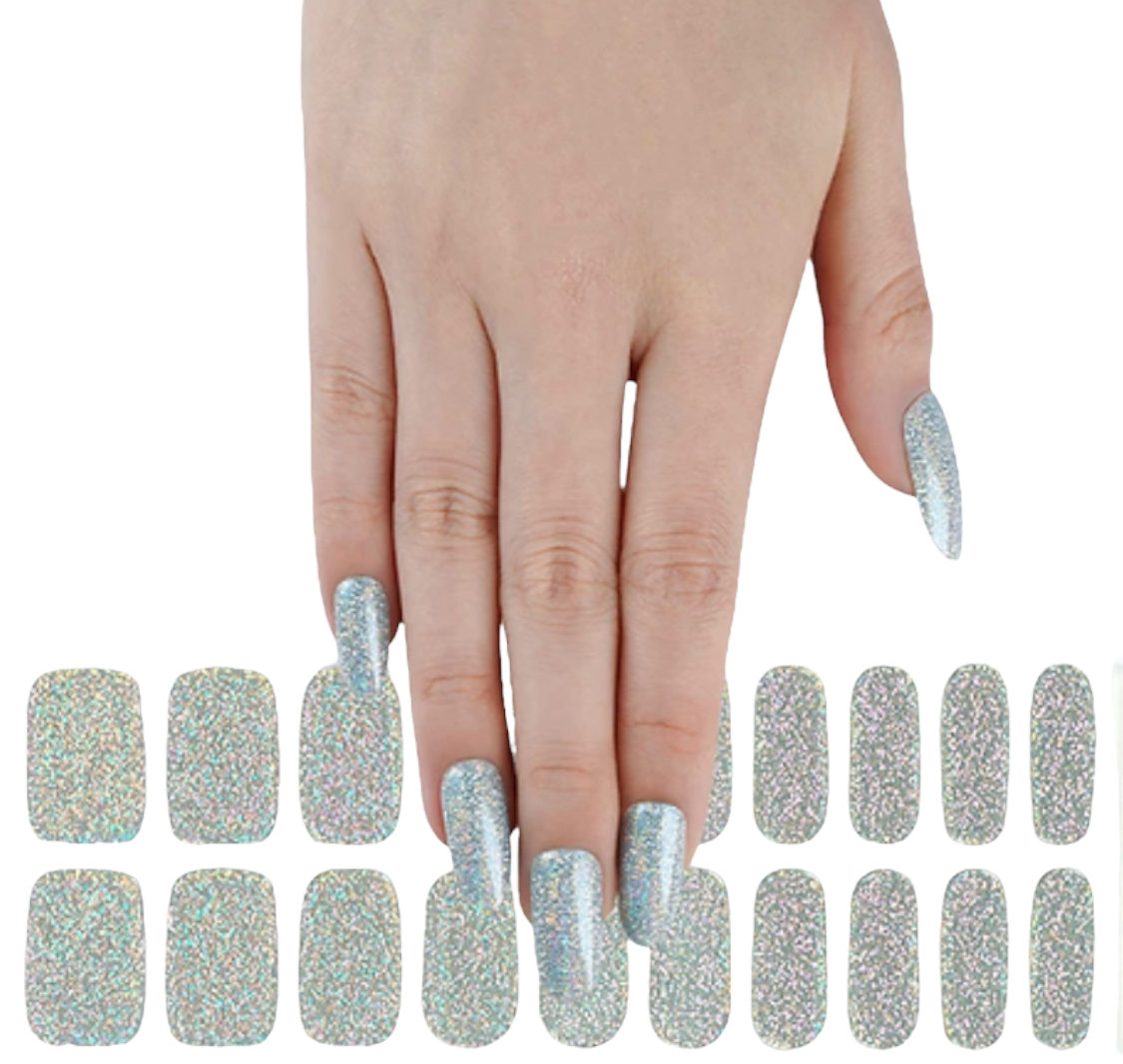 Dazzling Chrome Holographic Semi-Cured Gel Nail Wrap
