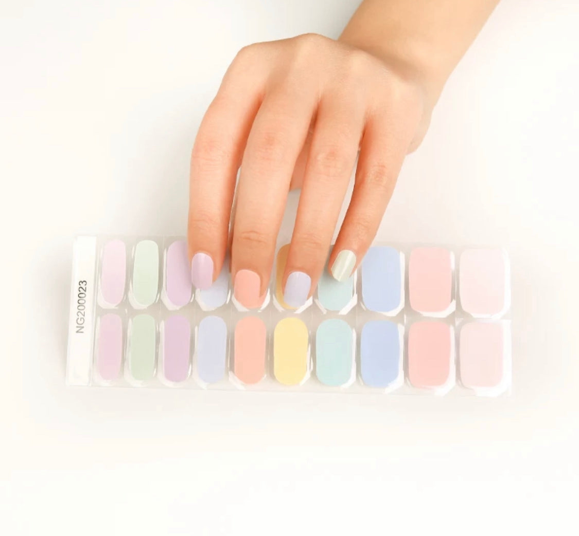 Rainbow Pastels Semi-Cured Gel Nail Wrap